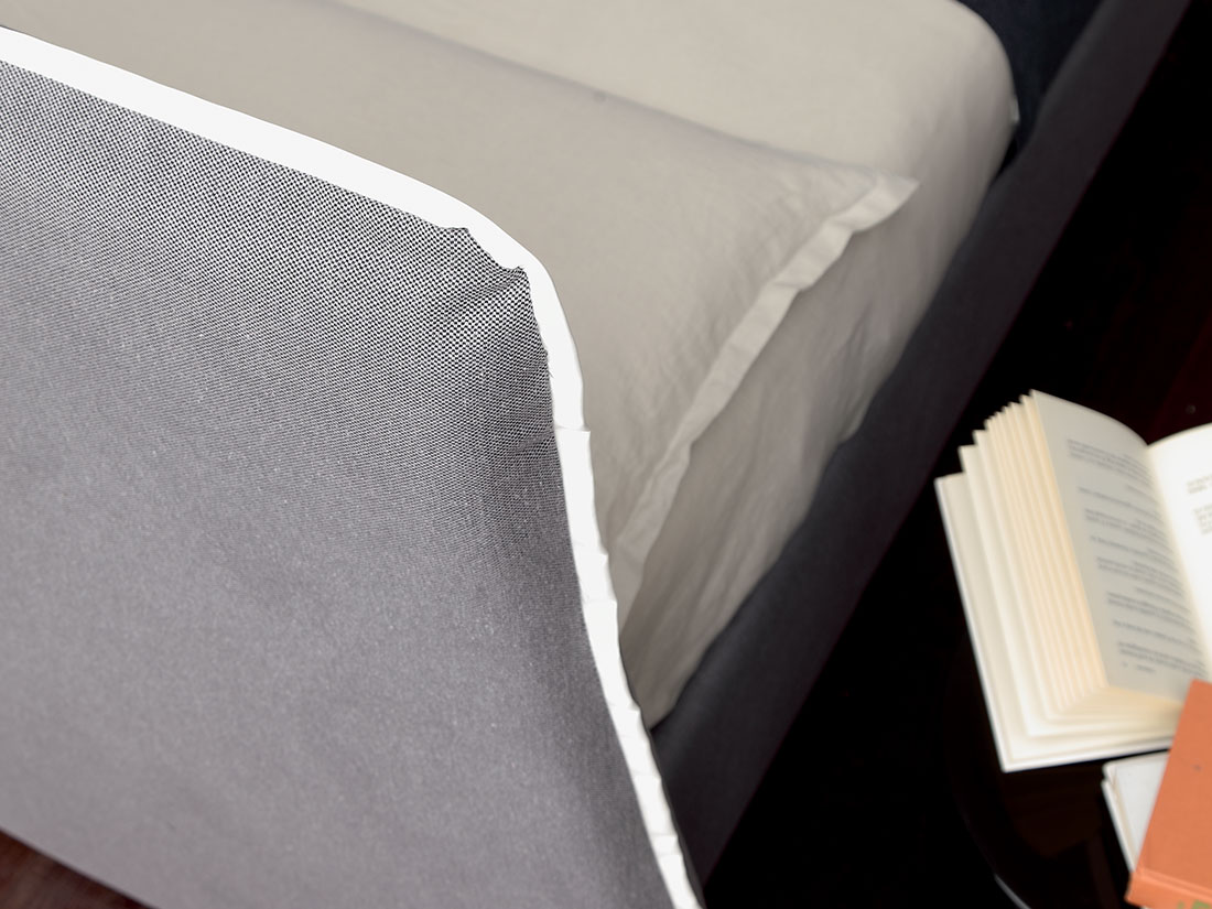 Letto Kirk matrimoniale imbottito con Box contenitore